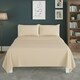 image 2 of Easy Care Flat Bed Sheet Polycotton Durable Low Maintenance Bedding | Cream | Double