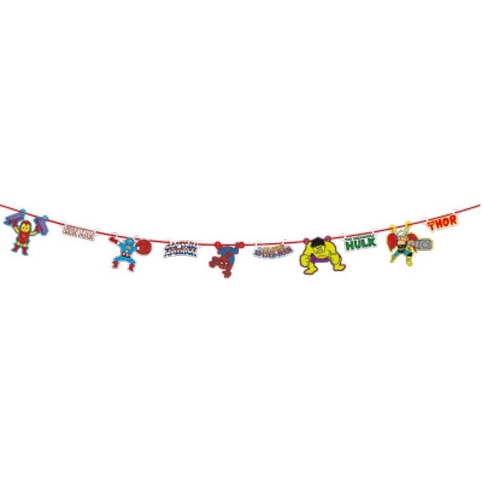 Avengers Paper Characters Birthday Garland - Multicoloured - One Size