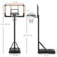 image 7 of SPORTNOW Basketball Backboard Hoop Net Set System w/ Wheels, 182-213cm - Black