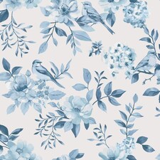 Holden Decor Garden Bird Wallpaper | Blue | Blue | 1