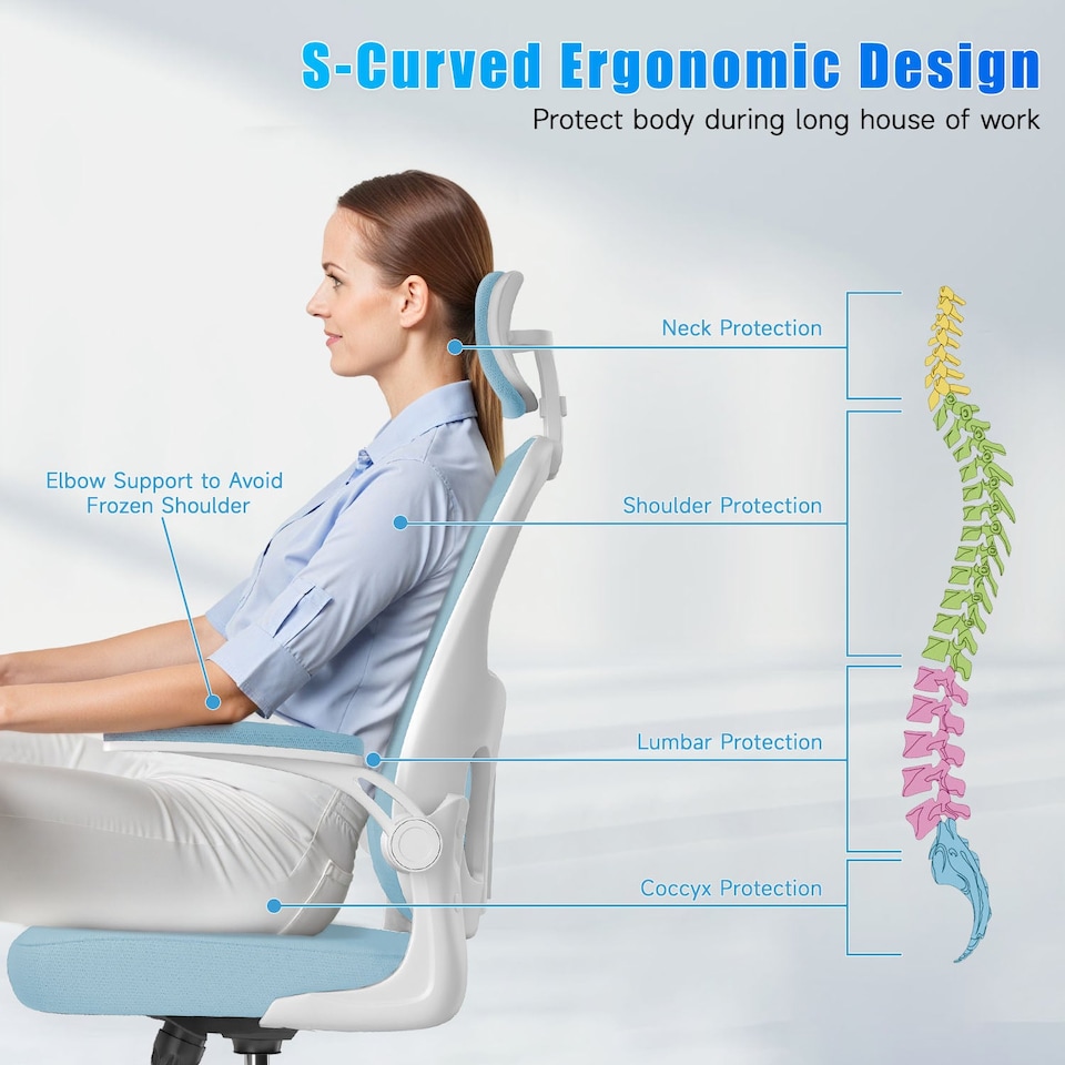 image 1 of Rattantree Ergonomic Office Chair With Headrest & Lumbar Support