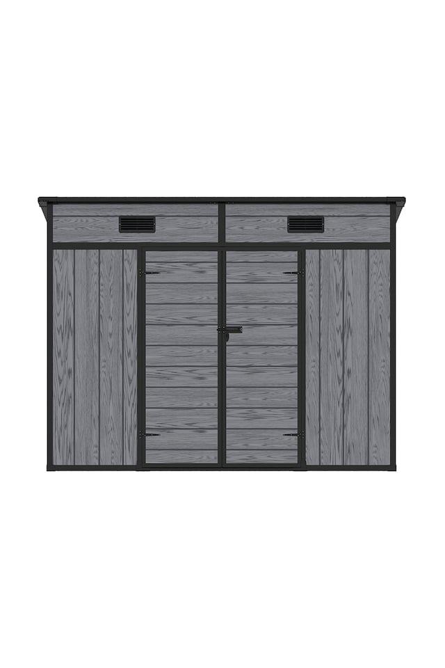 image 1 of Living and Home 8x4FT Outdoor Garden Storage Shed, Dark Grey | Grey | Dark Grey | 1