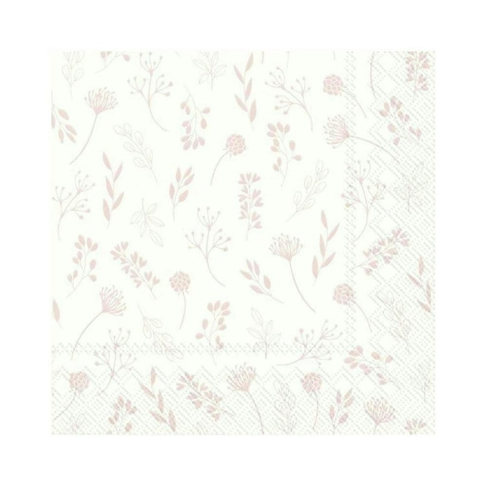 IHR Lunch Napkins Tilda White Rose  33cm 3ply 20 Pack