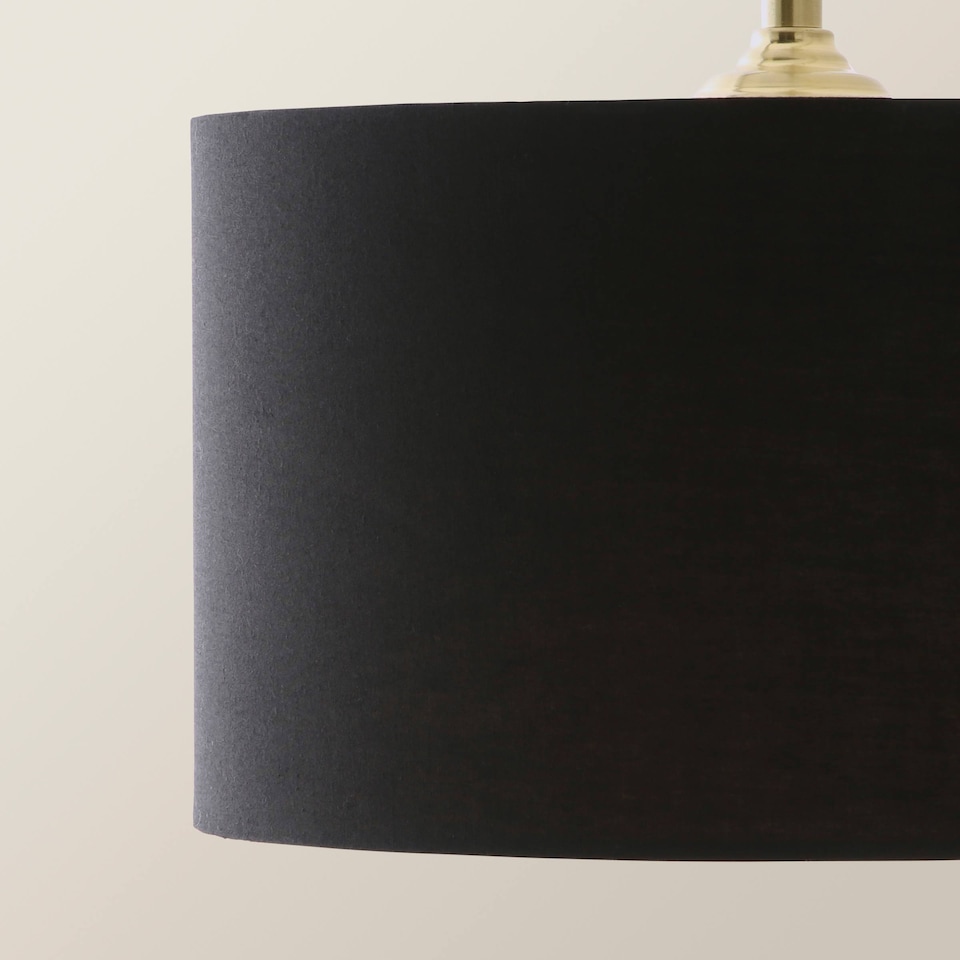 image 1 of ValueLights Shaw Gold 3 Drop Bar Ceiling Pendant Black Shades | Gold