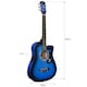 image 2 of Classic 6-String 4/4 Size 38 Inch Acoustic Guitar Pack for Boys and Girls Music Beginners Blue