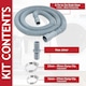 image 2 of SPARES2GO Drain Hose Extension Kit 2m Washing Machine Dishwasher Waste Water Outlet Pipe (19mm / 28mm Ends)