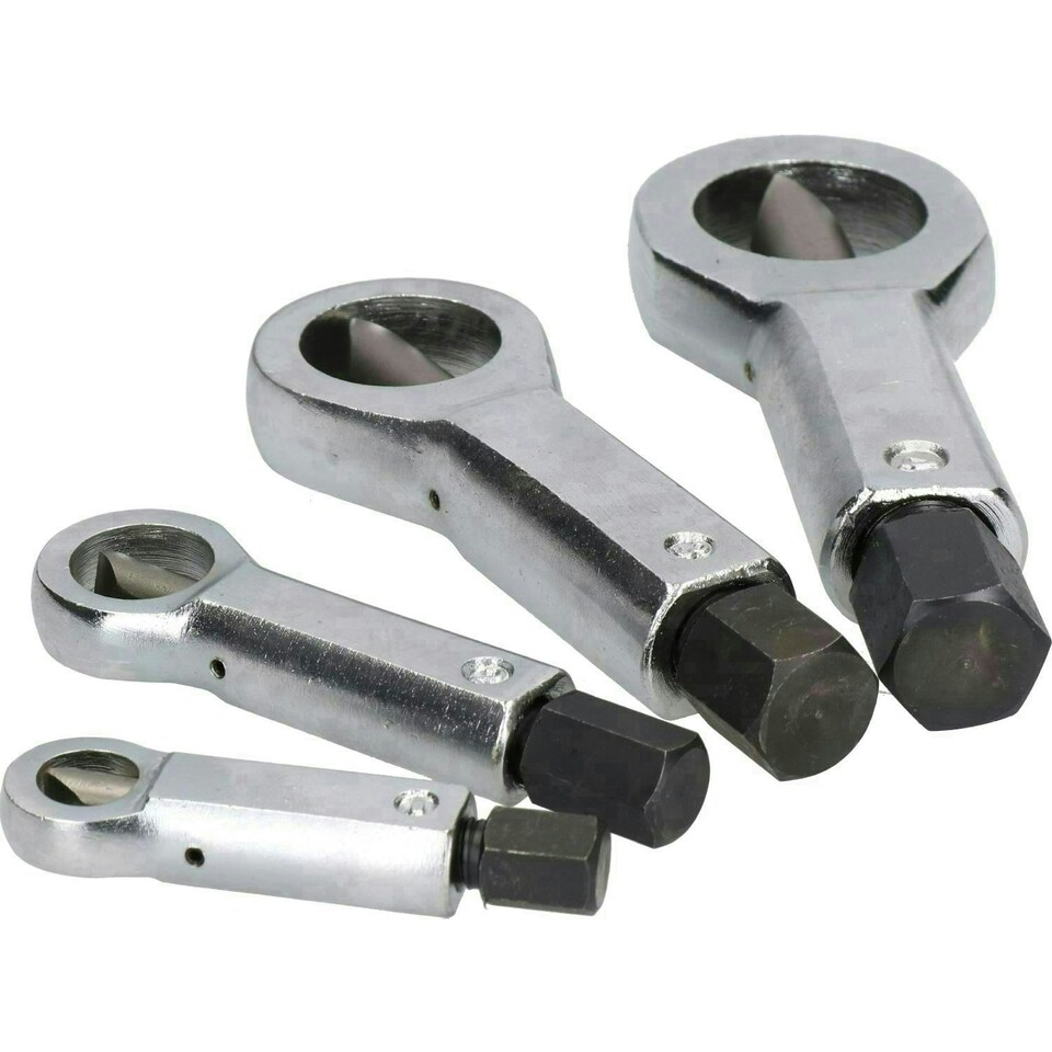 image 1 of 4pc Nut Splitter Cracker Remover Set Damaged Seized Nuts Cutter 9mm - 27mm