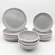 image 3 of Reactive Grey Glaze Dinner Set Nordic Pebble Plates & Bowls 18pc Set