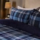 image 2 of OHS Ultra Soft Tartan Check Teddy Duvet Cover Set Blue | Navy | Double