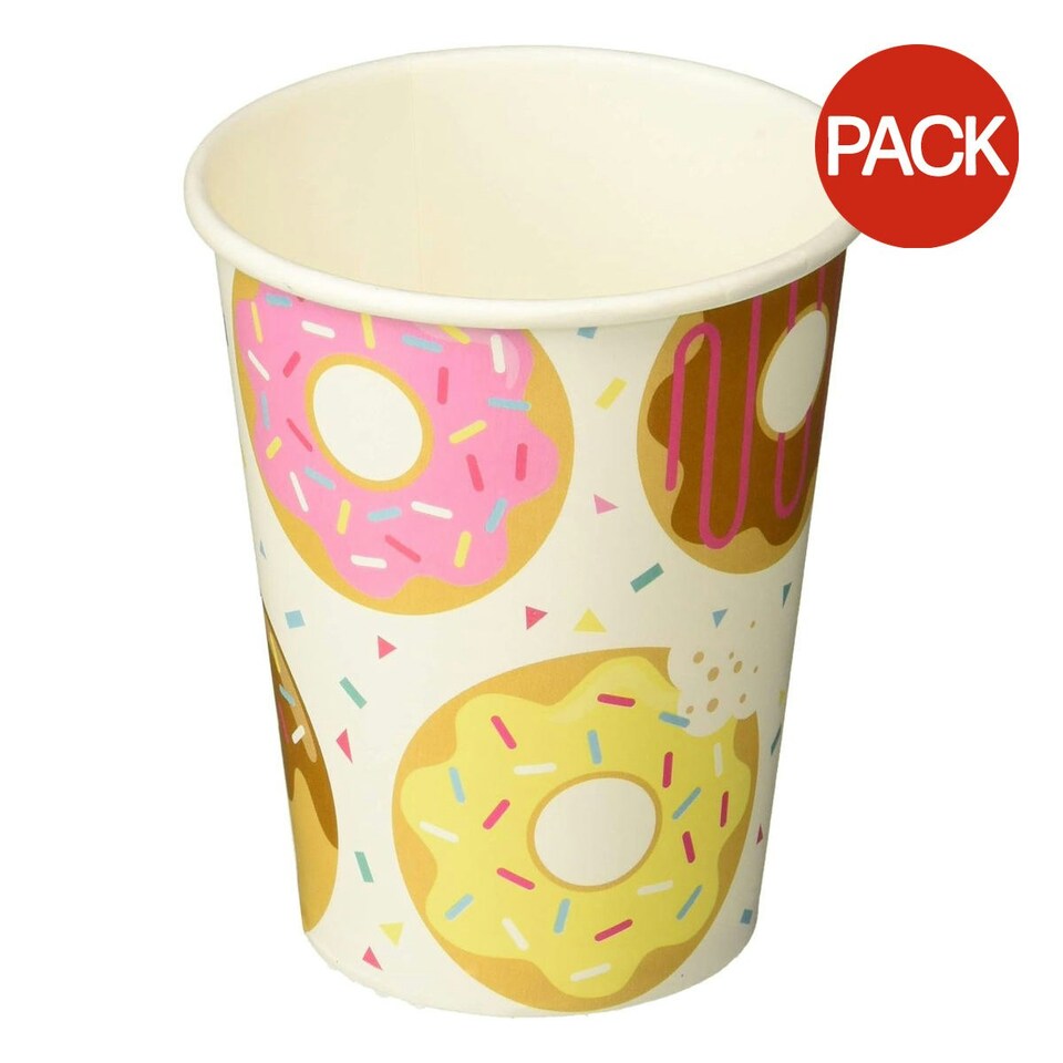 Creative Converting Paper Donut Disposable Cup (Pack of 8) - Multicoloured - One Size