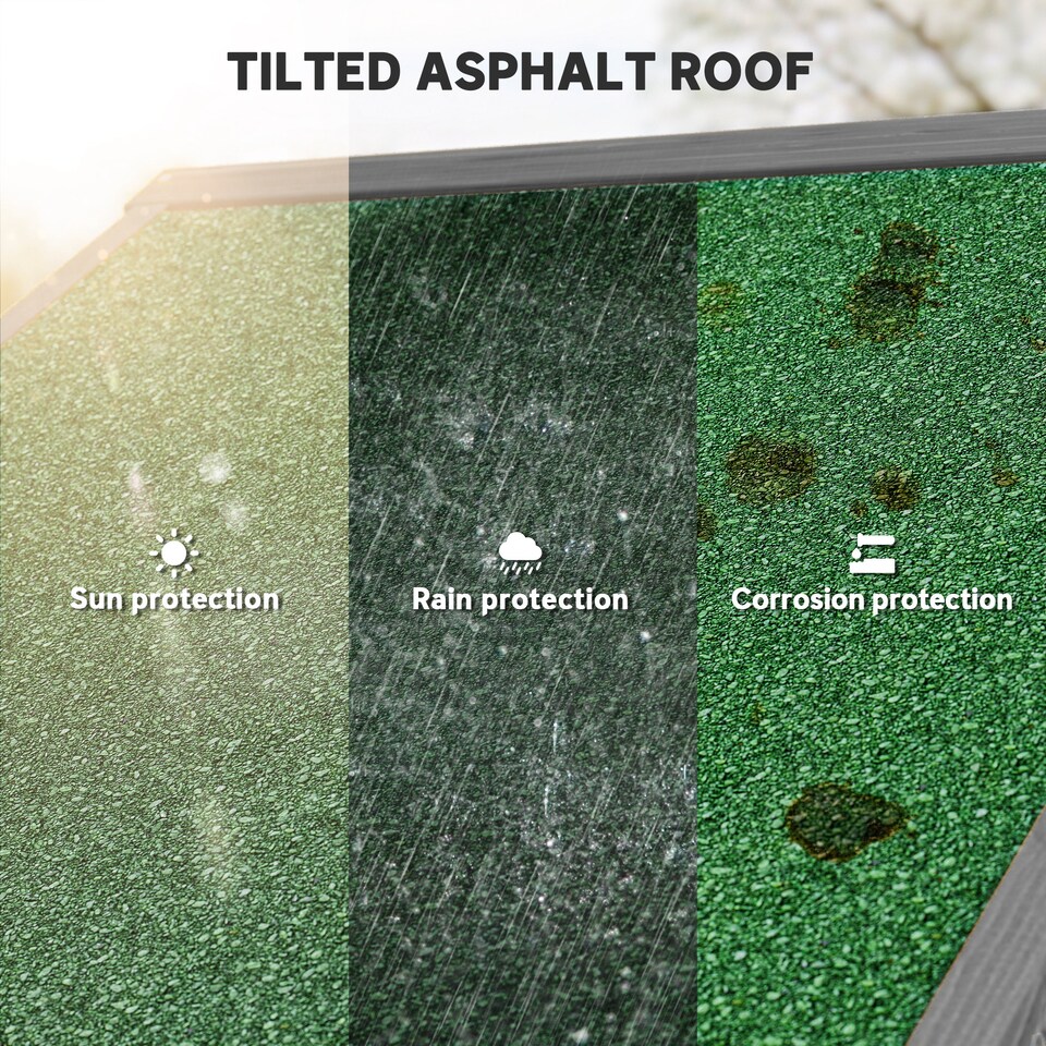 image 1 of Outsunny Wooden Garden Shed, Utility Outdoor Small Shed with Lockable Double Doors, Shelves and Roof Hatch, Grey