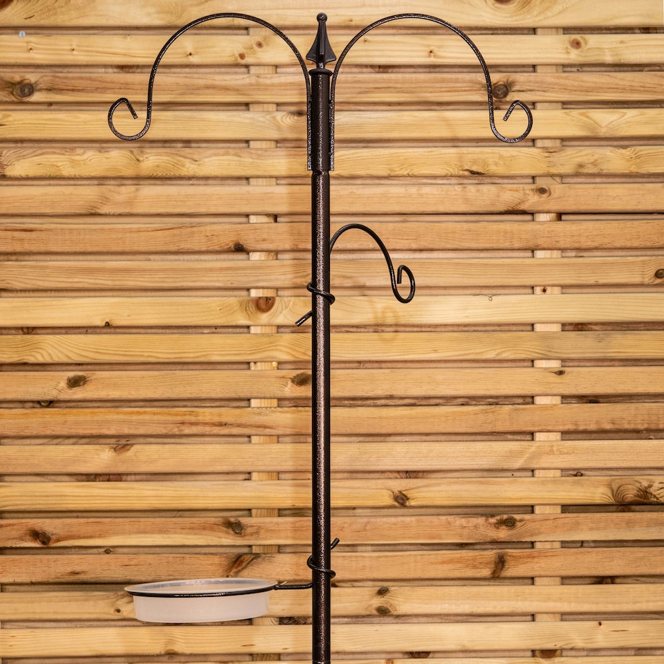 image 1 of 1.9m Hammertone Metal Wild Bird Garden Feeding Station