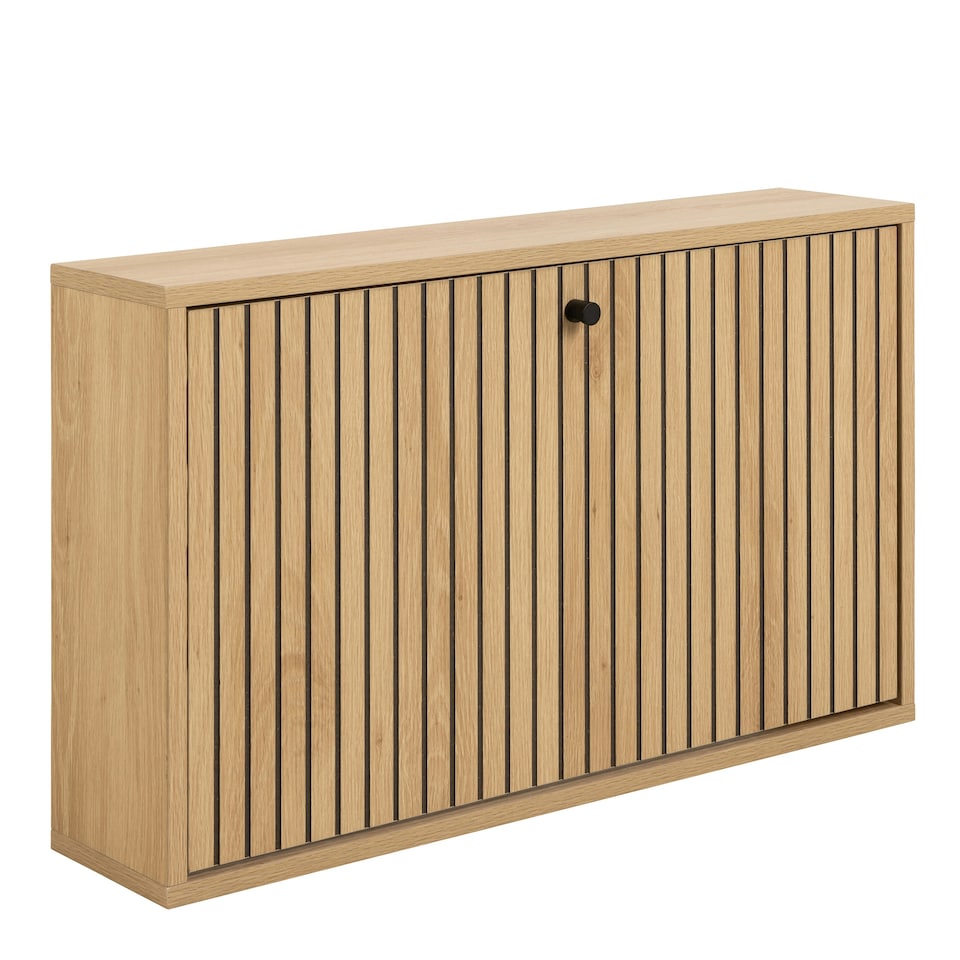 image 1 of Albany Shoe Cabinet 1 Flip Down Door In Oak