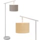 image 1 of HOMCOM Modern Floor Lamps for Living Room with Rotating Lampshade, Standing Lamp for Bedroom, LED Bulb Included, Grey