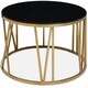 image 1 of Interiors by Premier Round Coffee Table with Gold Frame and Black Glass Gold