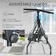 image 9 of Outsunny 3 Seater Garden Swing Seat Bed, Convertible Swing Chair Black | Black