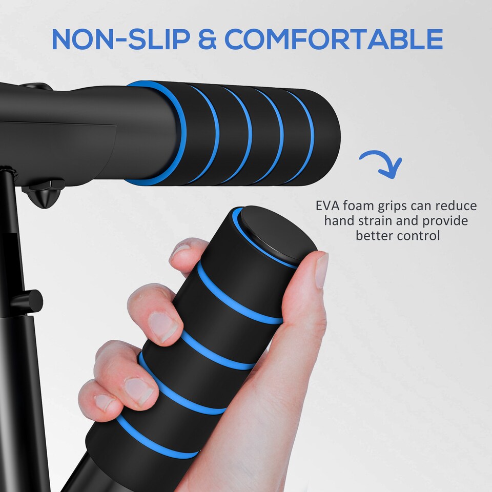 image 1 of SPORTNOW Pull Up Bar Doorway, Push Up Stand w/ Resistance Bands, Blue