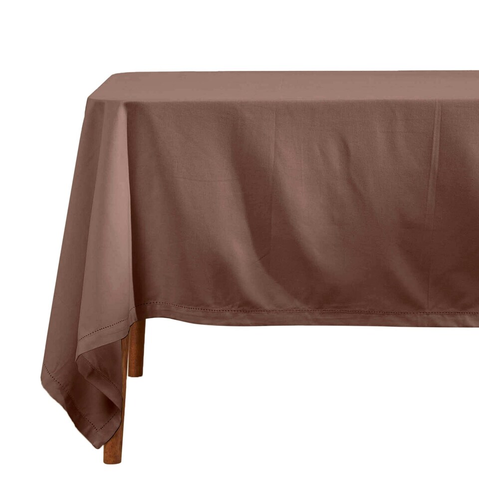 image 1 of Homescapes Chocolate Brown Tablecloth - 178 x 300 cm Brown