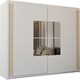 image 1 of Modern Sliding Door Wardrobe with Square Mirror - 150/203cm | White/Black/Grey Bedroom Storage White | 203cm