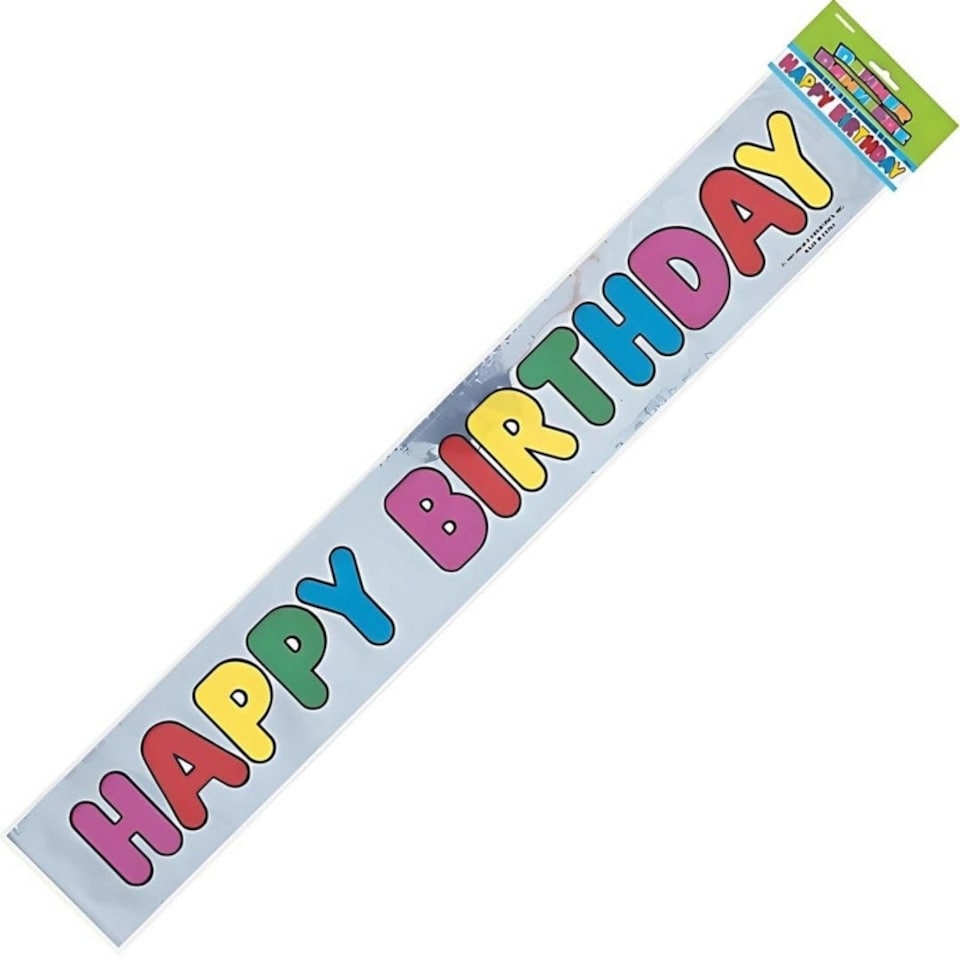 image 1 of Unique Party Foil Happy Birthday Banner - Multicoloured - One Size (UTSG38391)
