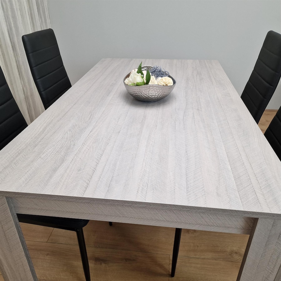Kosy Koala Modern Rectangle Dining Table Set With 4 Black Chairs Dining ...