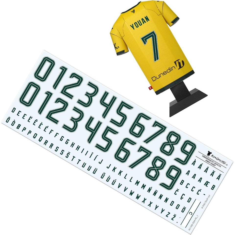 image 1 of RadStuff Metal Alloy Football Shirt - Hibernian FC Away Kit 2025/26