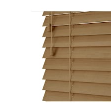 240cm Deer Wooden Venetian Blinds With Strings (130cm drop) Brown | Brown