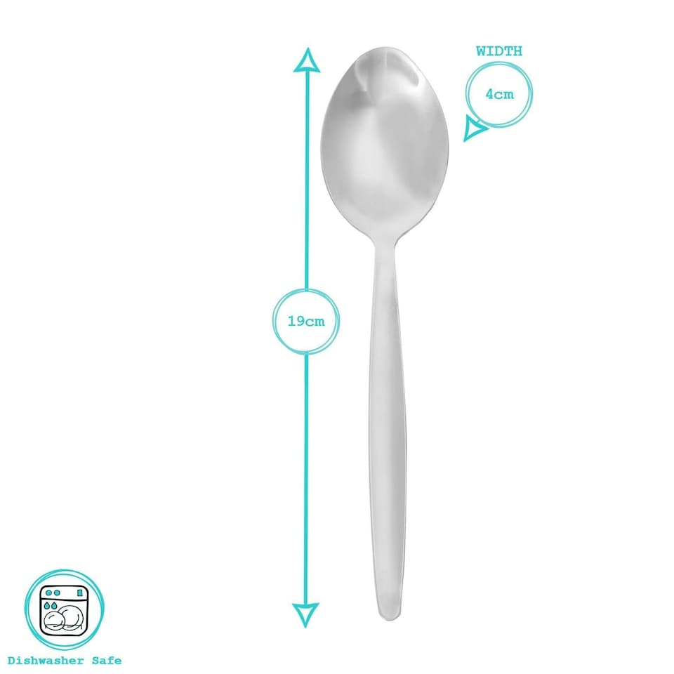 image 1 of Argon Tableware Economy Stainless Steel Dessert Spoons - 19cm - Pack of 24