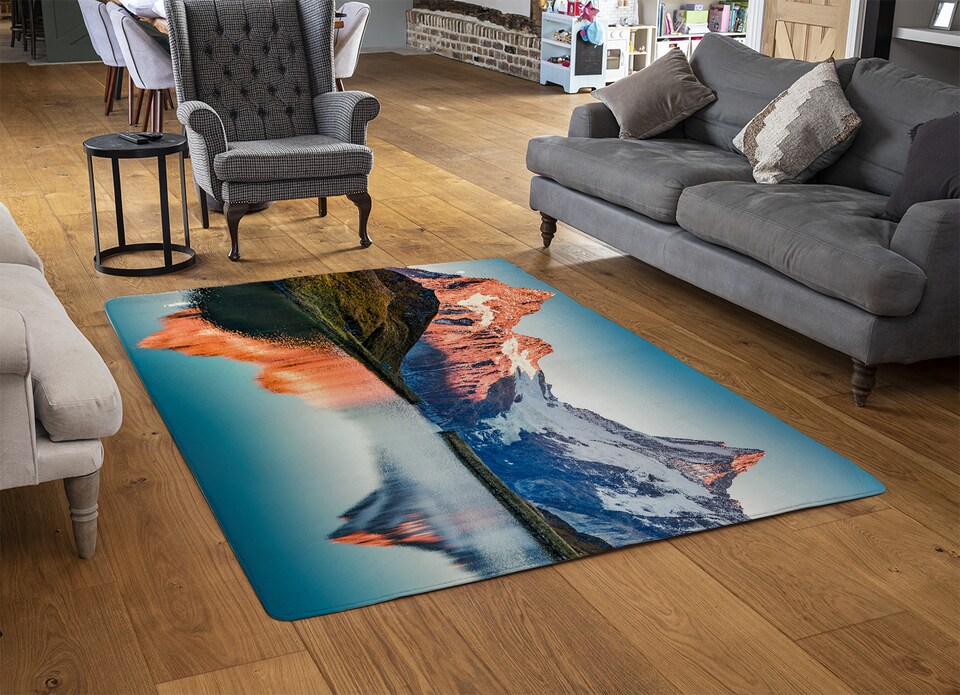 image 1 of Fantastic Evening Panorama Of Bachalp Lake Designer Rug | Multi
