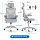 image 3 of Yaheetech High Back Mesh Office Chair with 90° Flip-up Armrest