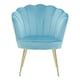 image 2 of Interiors by Premier Aqua Velvet Scalloped Armchair, Supportive Armrest Lounge Chair, Easy to Clean Velvet Accent Chair