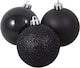 image 2 of 50mm/18Pcs Christmas Baubles Shatterproof Black,Tree Decorations
