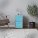 image 3 of 2-Tier Cube Shelving Unit with Inserts | Brown | Oak & Sky Blue | 1