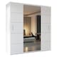 image 1 of Alfa Double Sliding Door Wardrobe with Mirror for Bedroom - White 203cm