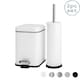 image 1 of Harbour Housewares Mismatched Toilet Brush & Bin Set - White