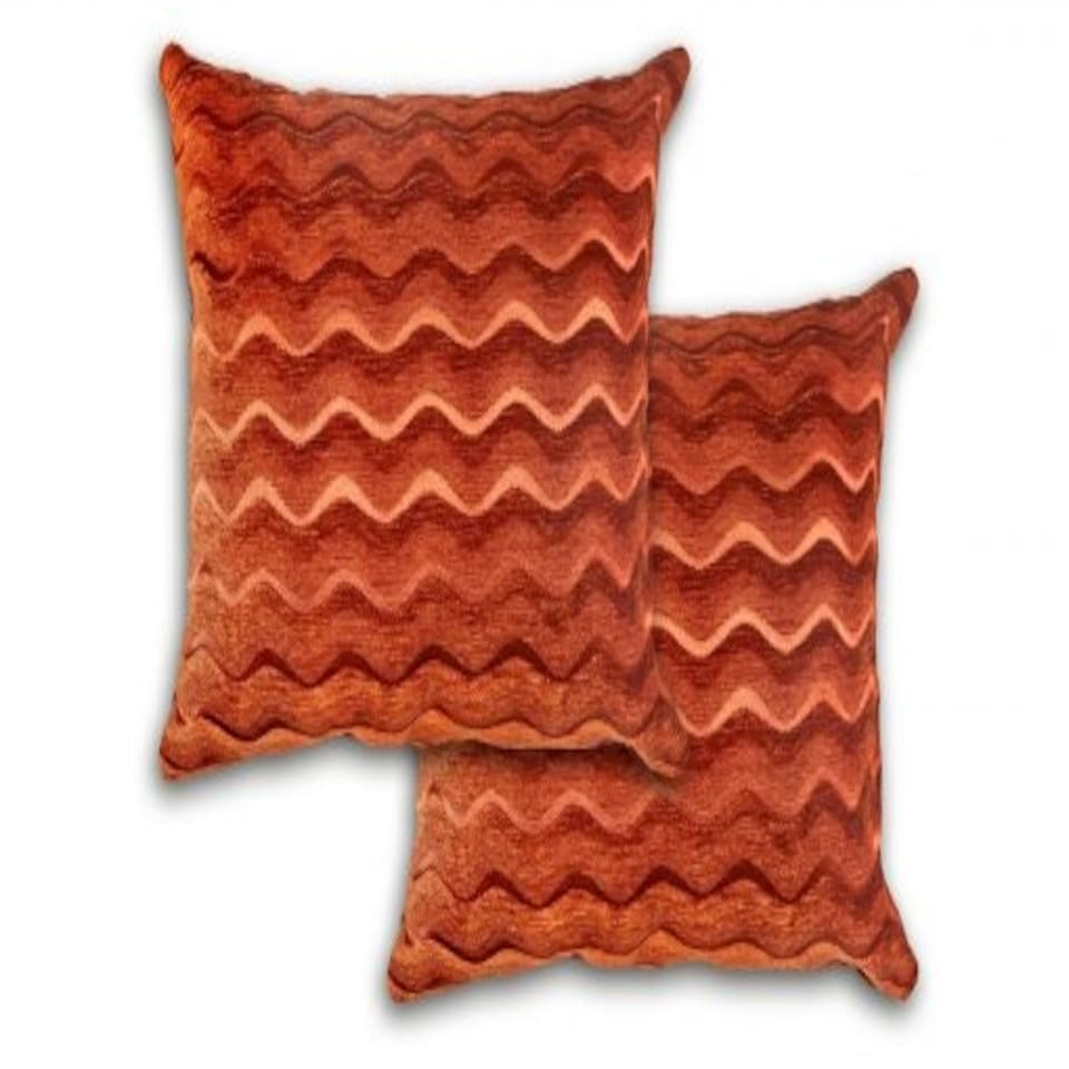 image 1 of Waves Cushion Cover 43cm x 43cm Terracotta | Orange | Orange