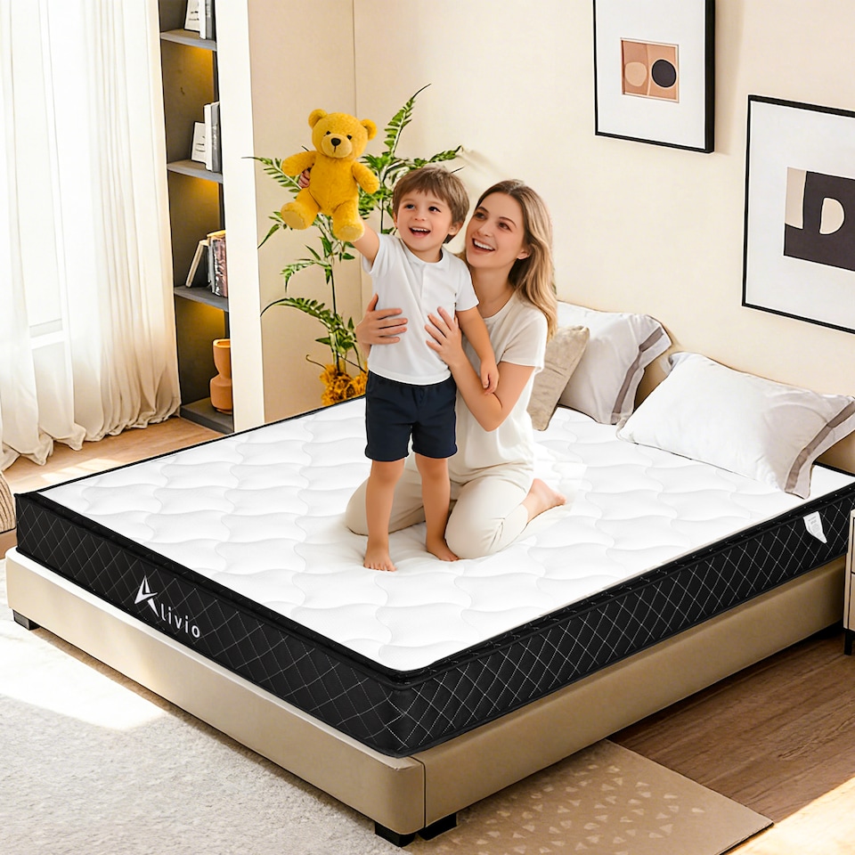 image 1 of Alivio Double Size 7-Zone Hybrid Mattress, Pocket Sprung & Memory Foam Orthopaedic Support