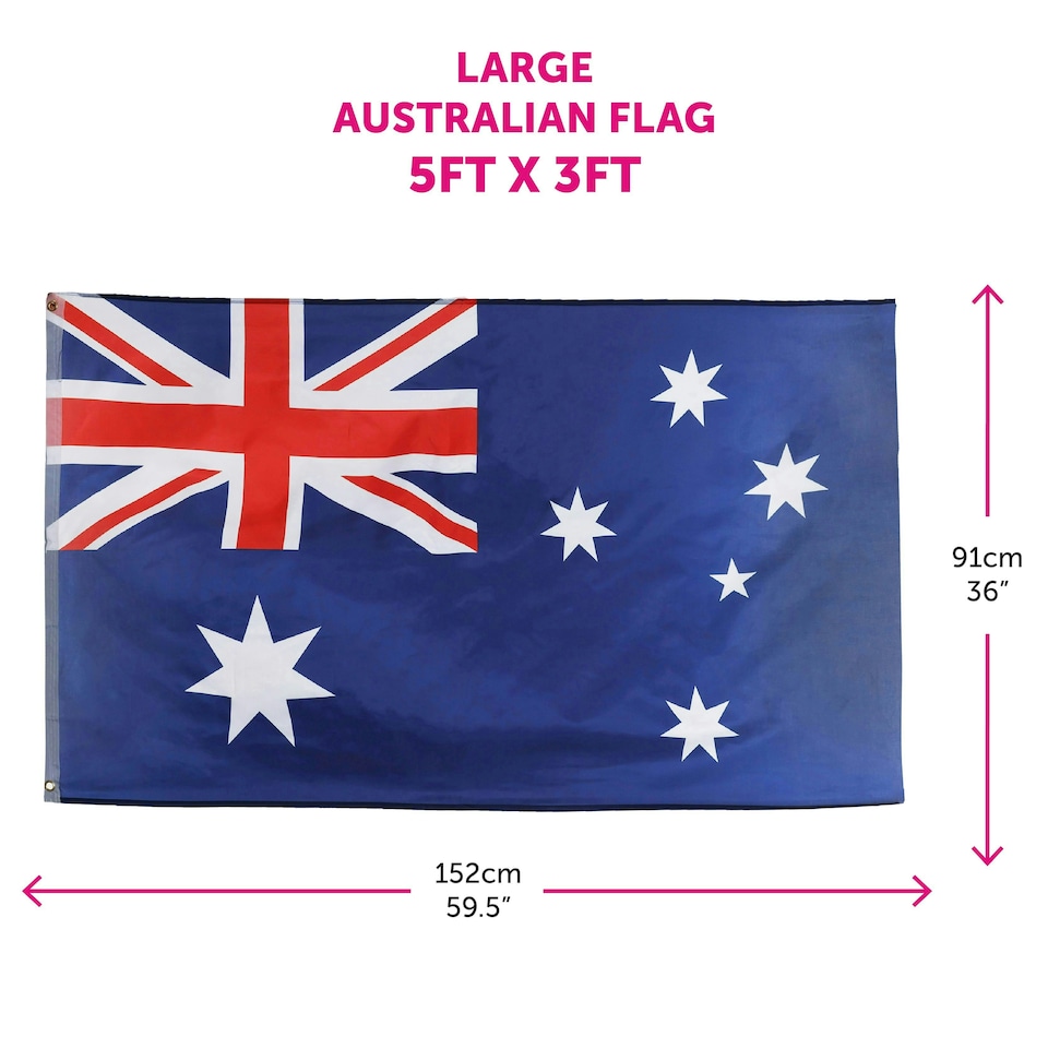 image 1 of Australia Flag 3x5 FT – Outdoor & Indoor Aussie Flag with Brass Grommets – Durable Polyester Australian National Flag N/A