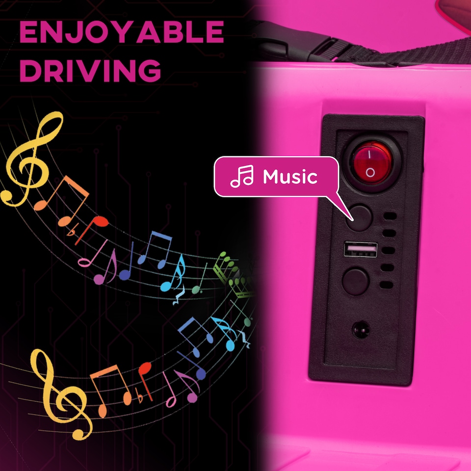 image 1 of AIYAPLAY 12V Kids Bumper Car, Angry Bird Licensed 360 degrees Children Electric Waltzer Car with Joysticks, Remote Control, Music USB LED Lights, for 3-5 Years Old, Pink