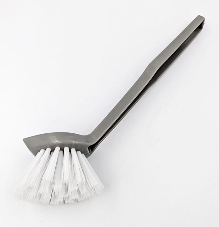 image 1 of Kitchen Dish Brush Scrubber with Firm Bristles Ergonomic Handle for Washing Up - Pack of 7 | Grey | 7