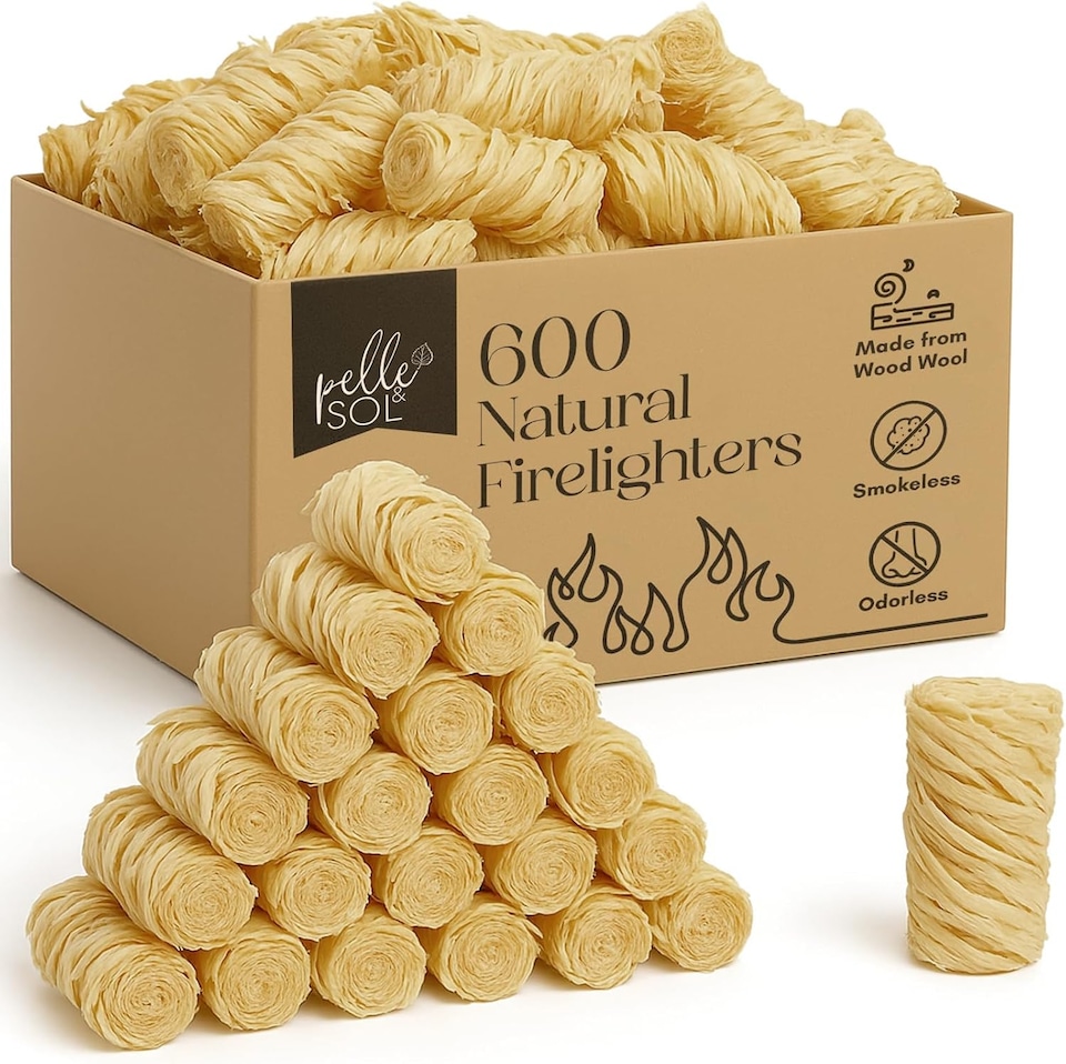 image 1 of Pelle & Sol Natural Firelighters Wood Wool 600 Pack