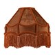 image 1 of Brown Faux Silk Victorian Lampshade with Floral Decor and Long Tassels