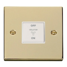 SE HOME Polished Brass 10A 3 Pole Fan Isolation Switch | Gold | Polished Brass