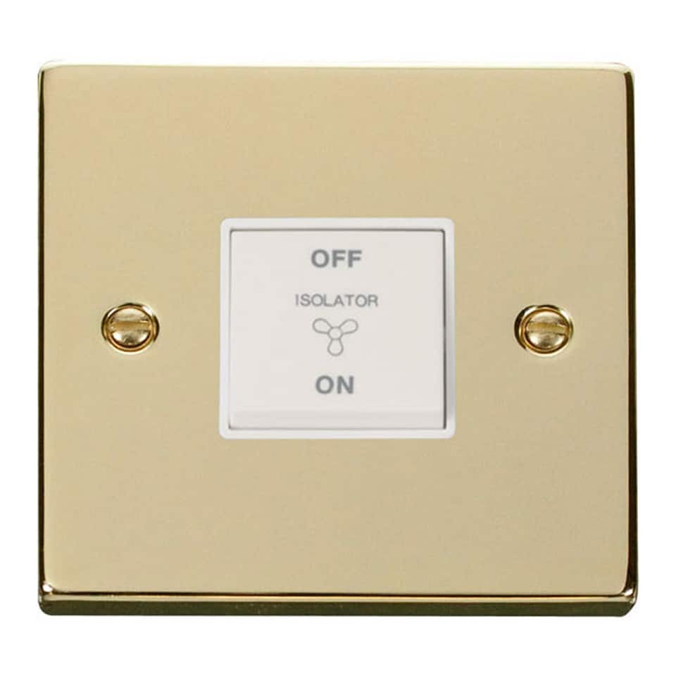 image 1 of SE HOME Polished Brass 10A 3 Pole Fan Isolation Switch | Gold | Polished Brass