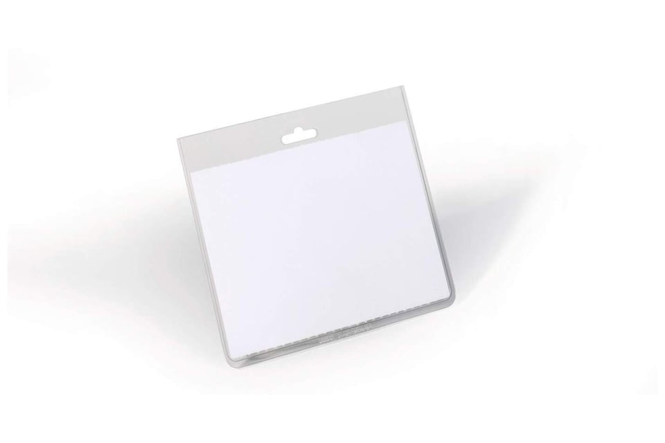 image 1 of Durable Name Badge ID Card Holders with Insert Cards | 20 Pack | 60 x 90mm