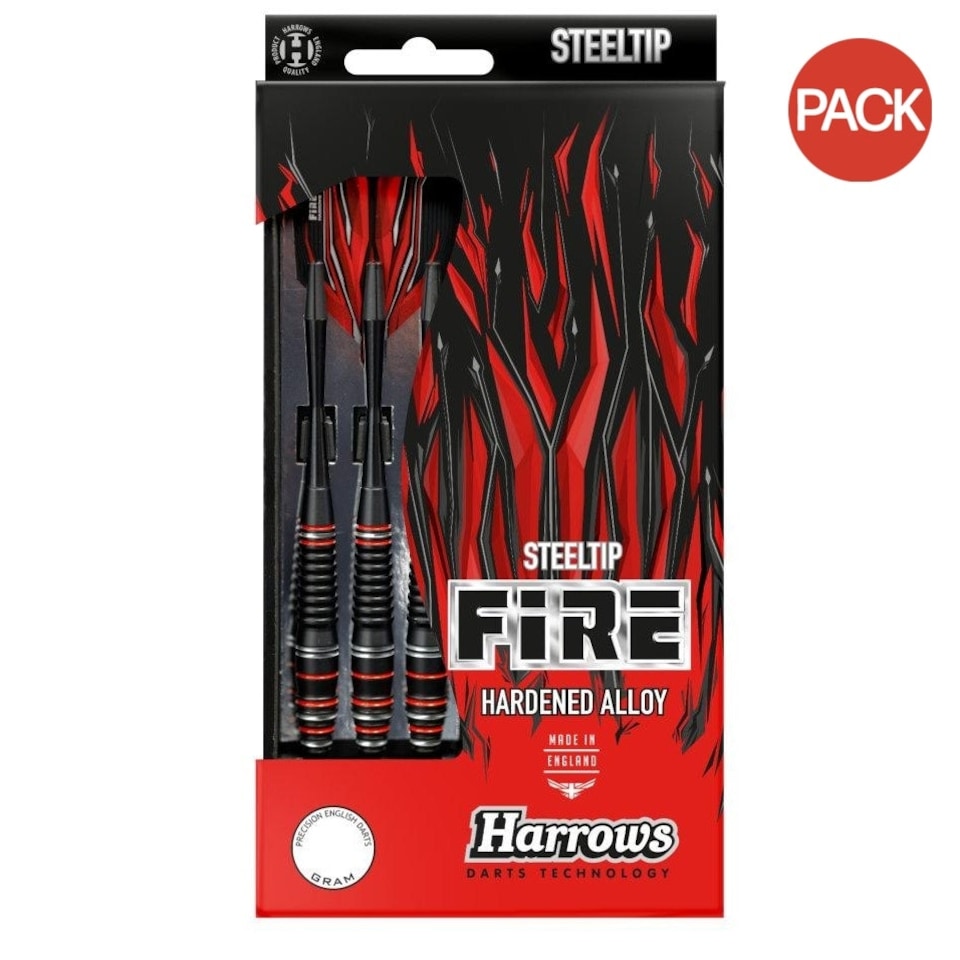 Harrows Fire 2024 Alloy Darts (Pack Of 3) - Red/Black - One Size