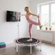 image 8 of SPORTNOW 40" Fitness Trampoline, Mini Rebounder Trampoline for Adults with 5-Level Adjustable Handle, Indoor Exercise Bungee Rebounder, Max Load 100KG, Pink | Pink