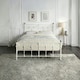 image 2 of Bayford Traditional Vintage Style White Metal Bed Frame (Double) | White | White | Double