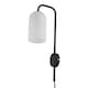 image 2 of Set of 2 Victoria - Black Plug in Wall Lights Frosted Glass Shades | Black | White | 2