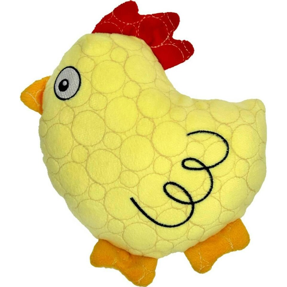 image 1 of Chicken Plush Dog Toy - Yellow - M-L